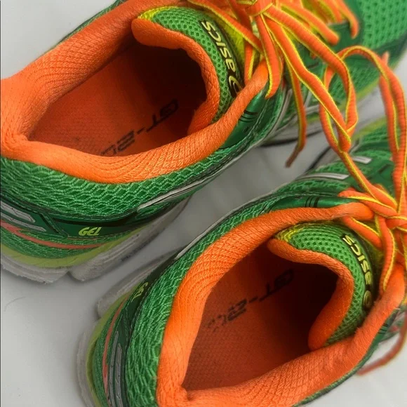 Asics Green and Orange Women's Running Sneakers - Picture 13 of 16